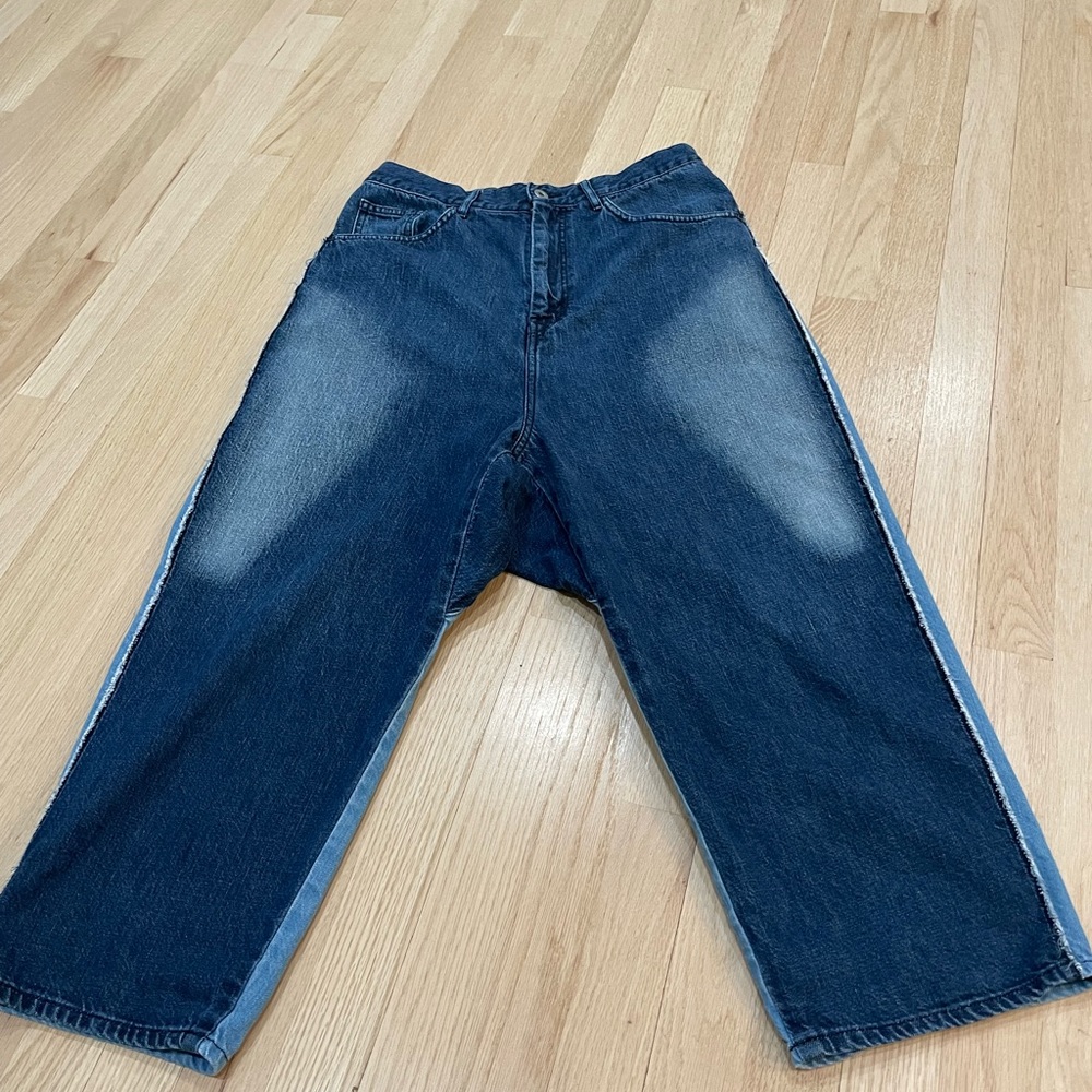 Y’s by Yohji Yamamoto wide leg wash jeans